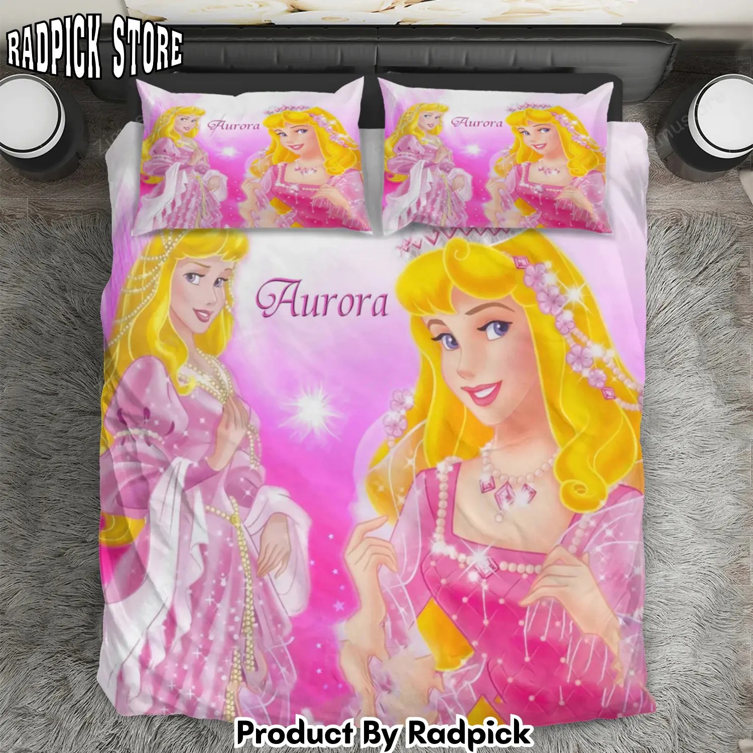Radpick sleeping beauty aurora disney princess 29 3pcs 3pcs bedding set duvet cover and pillow cases gift for fan rp3272266